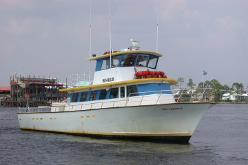 a large ship in the water